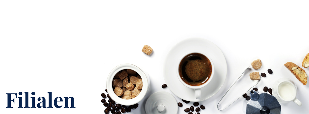 Kaffeetasse und Kaffeebohnen — Filialen der Biebelhausener Mühle